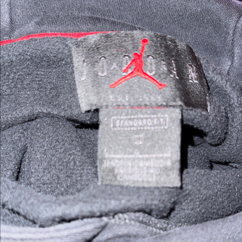 Nike Jordan Black Hoodie Sweatshirt Jumpman Graphic Standard Fit Men’s Size L - Picture 4 of 5